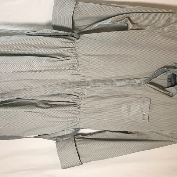 SOLD - Superdry Grey Striped Button-up Shirtdress - Picture 6 of 11